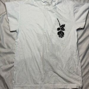 COPY - Assholes Live Forever White T-Shirt w Black Rose NEW